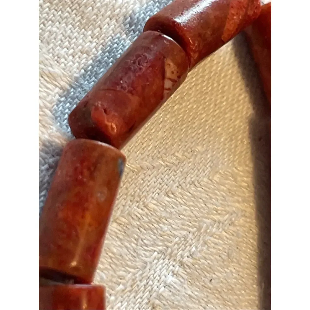 Red Sponge Coral 16”Strand 6x12MM. Dozens Available